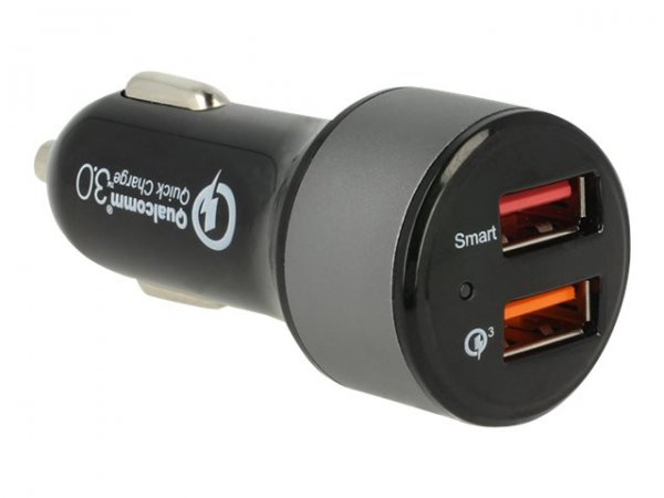 Navilock Auto-Netzteil - 3 A - QC 3.0 - 2 Ausgabeanschlussstellen (USB)
