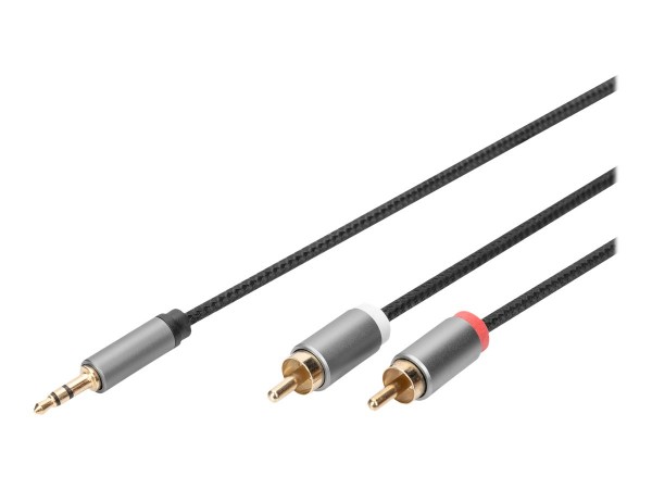 DIGITUS Cavo adattatore audio - da 3,5 mm jack a cinch - 2 x RCA - Maschio - 2 x RCA - Maschio - 1 m