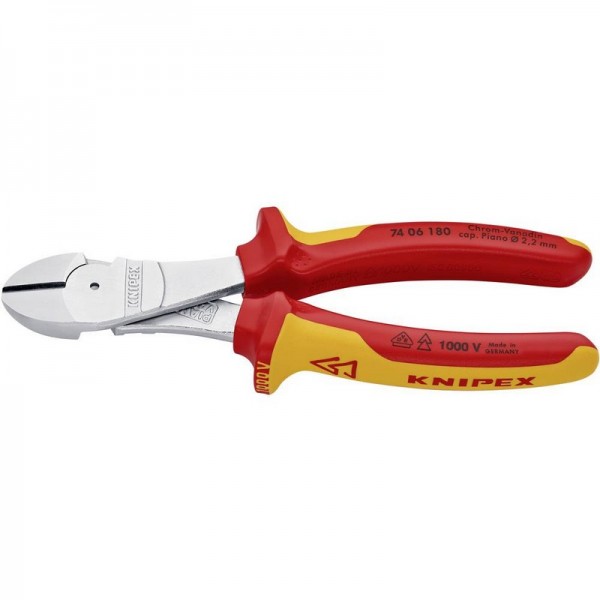 KNIPEX 74 06 180 - Pinze diagonali - Acciaio al cromo vanadio - Plastica - Arancione - Rosso - 180 m