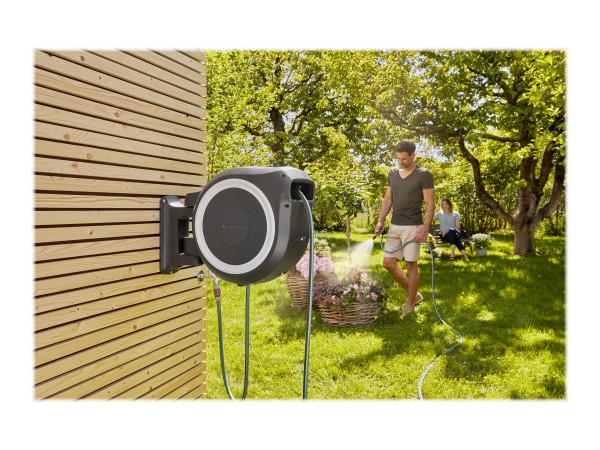 Gardena 18630-20 - Rocchetto montato a muro - Automatico - Funzionale - Nero - Blu - 35 m