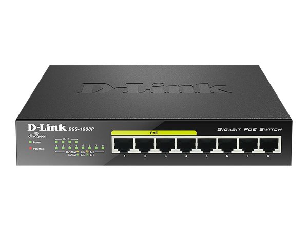 D-Link DGS-1008P/E - Non gestito - L2 - Gigabit Ethernet (10/100/1000) - Full duplex - Supporto Powe