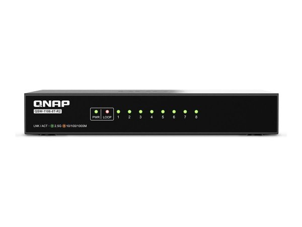 QNAP QSW-1108-8T-R2 - Switch - unmanaged - 8 - Interruttore - 2,5 Gbps