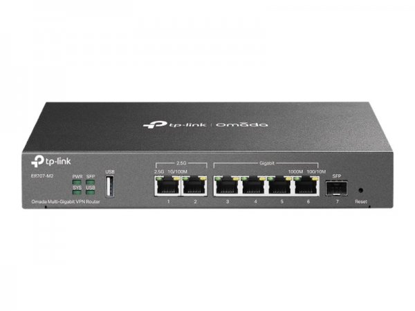 TP-LINK Omada ER707-M2 - WAN Ethernet - 2.5 Gigabit Ethernet - Fast Ethernet - Gigabit Ethernet - Ne