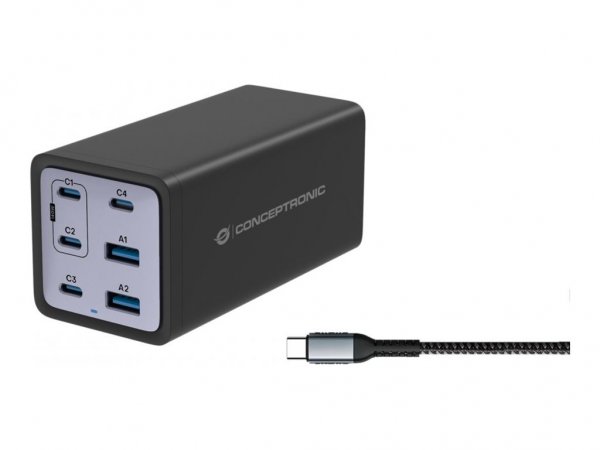 Conceptronic OZUL06BE 6-Port 200W Usb-C Ladegerät
