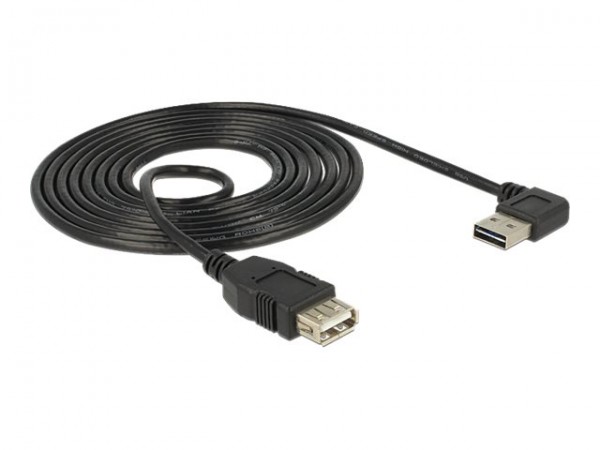 Delock 1m - USB 2.0-A - USB 2.0-A - 1 m - USB A - USB A - USB 2.0 - Maschio/Femmina - Nero