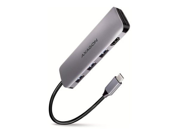 AXAGON HMC-HCR3A USB-Hub 3x USB-A+ HDMI+ SD/microSD USB-C 3.2 Gen 1 20 cm