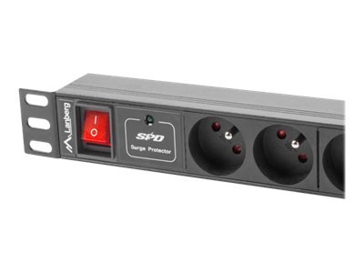 Lanberg PDU-04E04I-0200-BK - 1U - Orizzontale - Nero - 4 presa(e) AC - Accoppiatore C13 - Attività