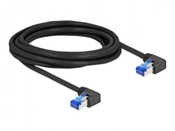 Delock Cavo di rete RJ45 Cat.6A S/FTP angolato a destra da 3 m nero - 3 m - Cat6a - S/FTP (S-STP) -