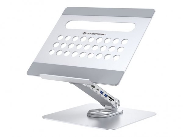 Conceptronic Donn27G Laptop Stand with 7-in-1 Docking Station