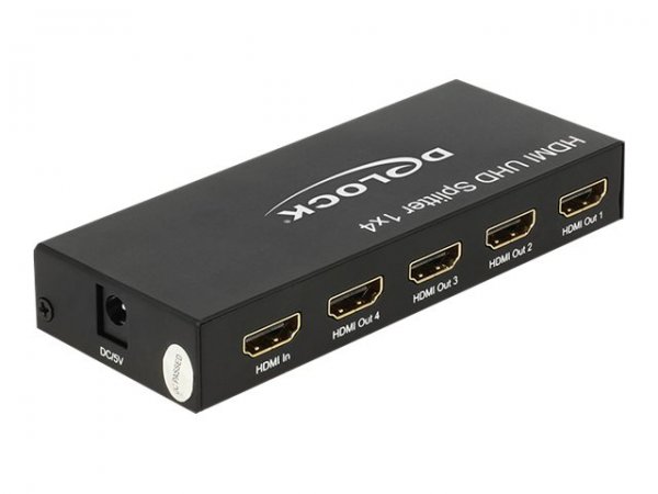 Delock 18684 - HDMI - 4x HDMI - 3840 x 2160 Pixel - Nero - Metallo - 600 MHz