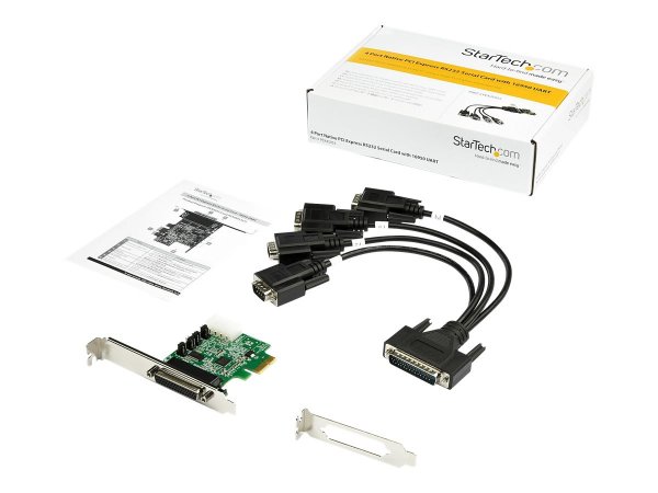 StarTech.com Scheda adattatore seriale PCI Express RS232 a 4 porte - Scheda controller host seriale