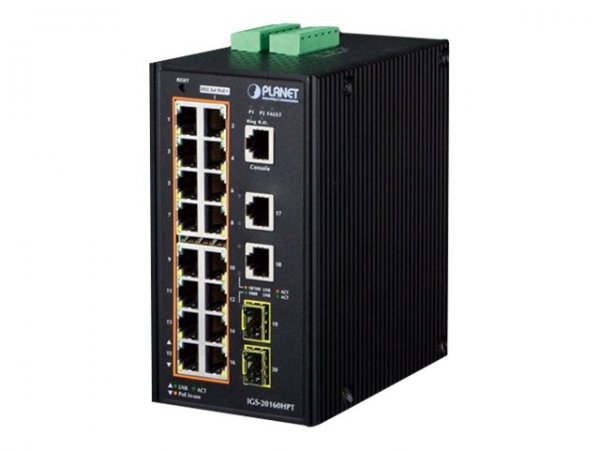 Planet IGS-20160HPT - Gestito - L2/L3 - Gigabit Ethernet (10/100/1000) - Full duplex - Supporto Powe