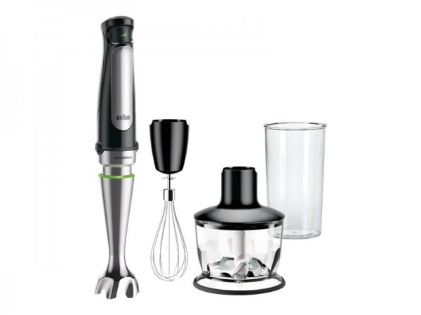 Braun MQ 7035X - Frullatore ad immersione - 0,6 L - 1,2 m - 1000 W - Nero - Acciaio satinato