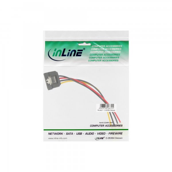 InLine Cavo adattatore di aliment. - 1x 5,25" M a SATA 15pin - con ling. 0,15m