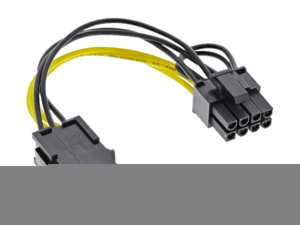 InLine Cavo di alimentazione int. da 6 pin PCIe M a 8 (6+2) pin PCIe F - 0,10m