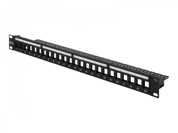 DIGITUS Sezionatore ® Modulare per Jack Keystone 1U Montaggio Rack - scaricato - Cat5e - Cat6 - Cat6