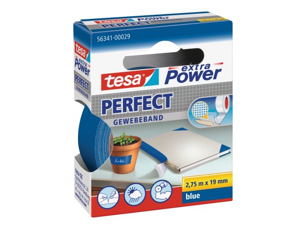 Tesa extra Power Perfect Gewebeband blau