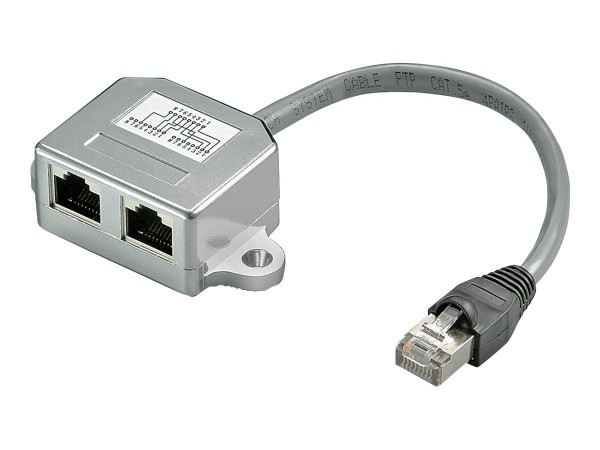 Goobay 68908 - RJ-45 - 2 x RJ-45 - 0,15 m - Argento