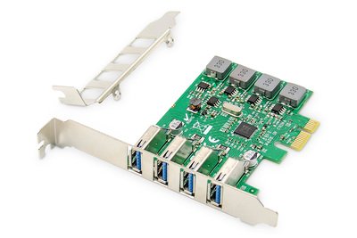 DIGITUS Scheda add-on a 4 porte PCI Express USB 3.0 - PCIe - USB 3.2 Gen 1 (3.1 Gen 1) - Piena altez