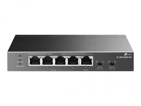 TP-LINK Desktop PoE+ Switch TL-SG1005P-PD - Interruttore - 1 Gbps