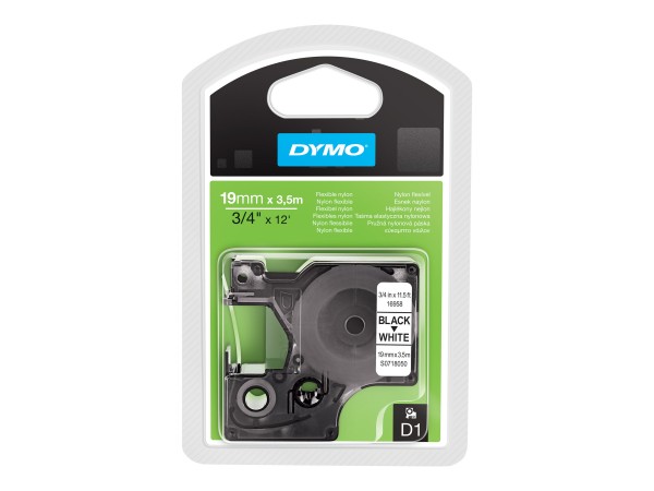 Dymo D1 - Durable Etichette - Nero su bianco - 19mm x 5.5m - Nero su bianco - Nylon - Belgio - -40 -