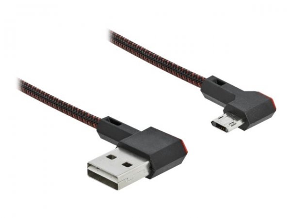 Delock Cavo EASY-USB 2.0 Tipo-A maschio per EASY-USB Tipo Micro-B maschio nero con angolazione sinis