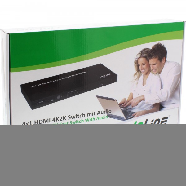 InLine HDMI Splitter 4 porte - audio out dig. amplif. - 3D - HDCP - 4K2K comp.