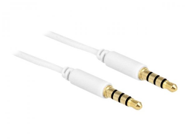 Delock 3.5mm - 3.5mm - 0.5m - 3.5mm - Maschio - 3.5mm - Maschio - 0,5 m - Bianco