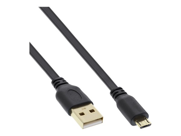 InLine Cavo USB 2.0 Micro - A maschio / Micro B maschio - Piatto - dorato - 3m