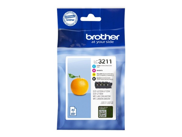 Brother LC3211VAL - Resa standard - Nero - Ciano - Magenta - Giallo - 4 pz - 200 pagine - 200 pagine