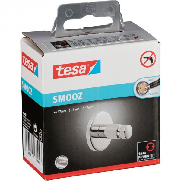 Tesa Smooz Klebehaken 40318 verchromt rundes Design