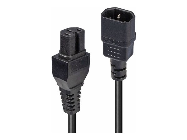 Lindy 30314 - 2 m - Accoppiatore C14 - Accoppiatore C15 - H05VV-F3G