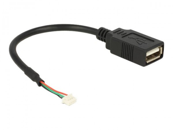 Delock 84834 - 0,15 m - USB A - USB 2.0 - Femmina/Femmina - 0,48 Gbit/s - Nero
