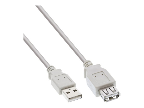 InLine Cavo USB 2.0 A maschio / A femmina - prolunga - beige - 1m
