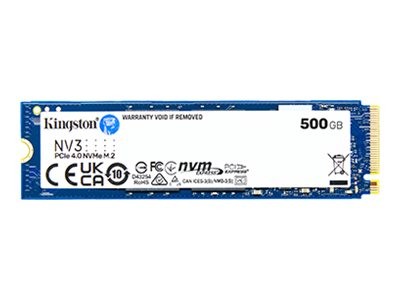 Kingston NV3 - SSD - 500 GB - intern - M.2 2280 - PCIe 4.0 x4 (NVMe) - PCIe 4.0/5000 MB/s read