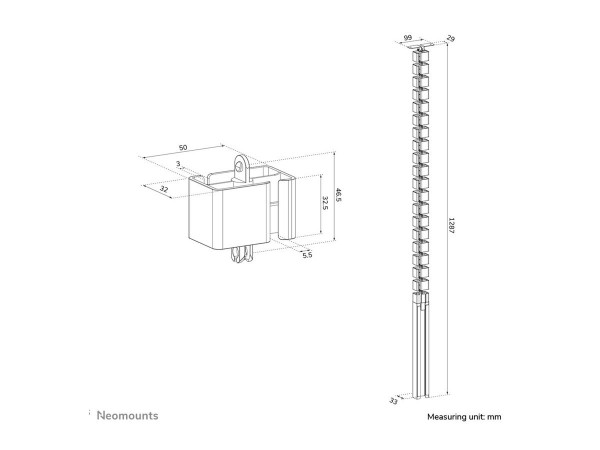 Neomounts Magnetic Cable Cover for sit/s