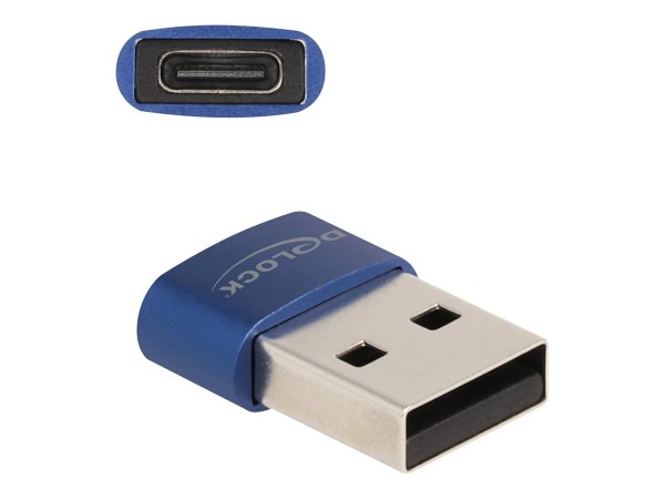 Delock USB 2.0 Adapter Typ-A Stecker zu Type-C Buchse blau C A - Adattatore - Digitale/dati