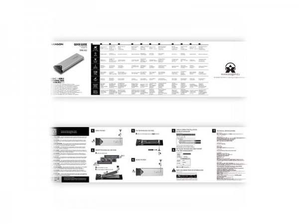 AXAGON EEM2-UG2 - Box esterno SSD - M.2 - NVMe-oF - 10 Gbit/s - Collegamento del dispositivo USB - N