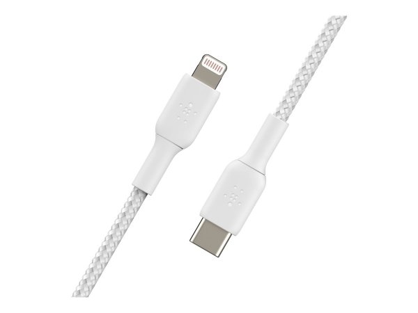 Belkin CAVO INTRECCIATO DA USB-C A LIGHTNING 2M - 2 m - Lightning - USB C - Maschio - Maschio - Bian