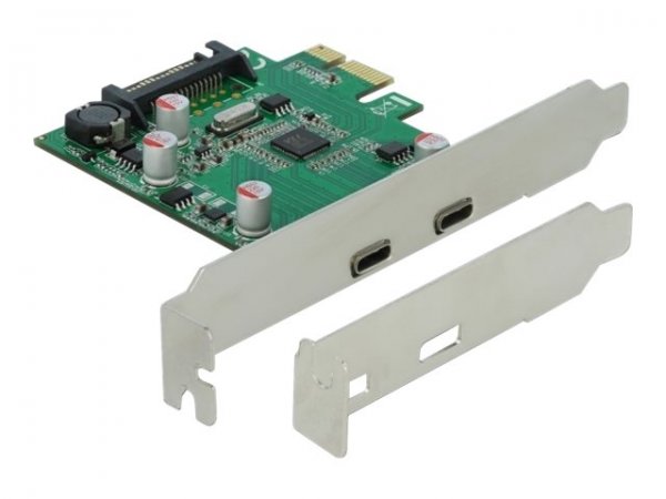 Delock Scheda PCI Express x1 per 2 x USB 5 Gbps USB Type-C femmina esterno - PCIe - USB 3.2 Gen 1 (3