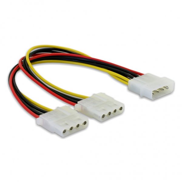 Delock Y-Cable Power > 2x 4pin Molex - 0,11 m - Molex (4-pin) - Molex (4-pin)