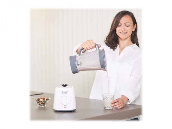 Black & Decker BXJB500E Standmixer mit Puls-Funktion 1.5 Liter weiß