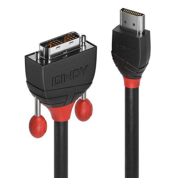 Lindy Black Line - Videokabel - Single Link - Hdmi Dvi - m bis Dvi-D - Cavo - Digitale/display/video