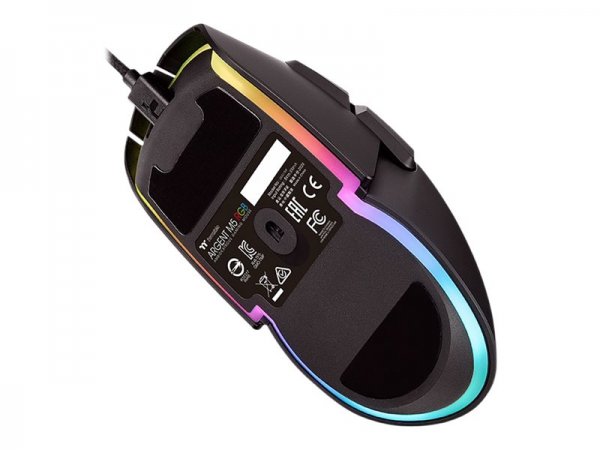 Thermaltake Argent M5 RGB - Ambidestro - Ottico - USB tipo A - 16000 DPI - Nero