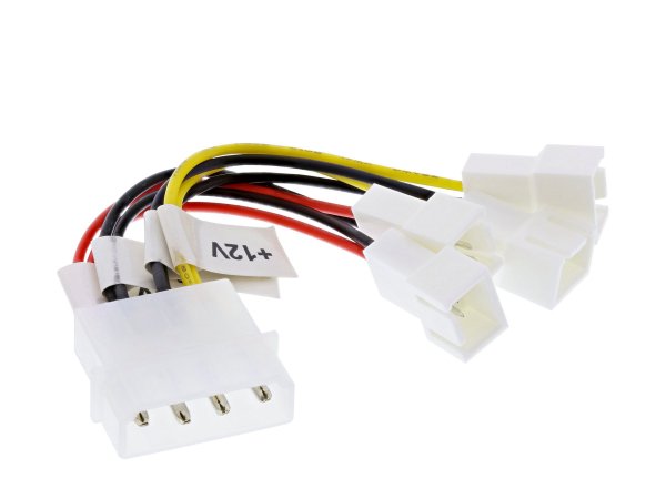InLine Cavo alimentazione ventole - 1x 5,25” M 2x 3pin 5V 2x 3pin 12V M - 0,15m