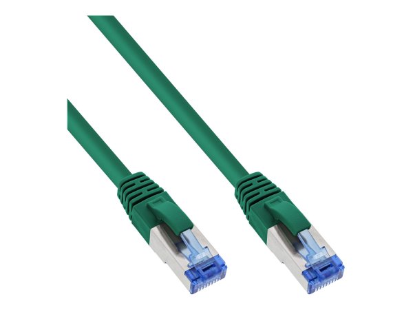 InLine Cavo patch Lan - S/FTP(PiMf) - Cat.6a - 500MHz - CU - halogenf. - verde - 0,3m