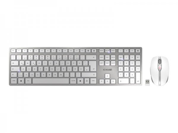 Cherry DW 9100 SLIM - Wireless - RF senza fili + Bluetooth - QWERTZ - Argento - Mouse incluso