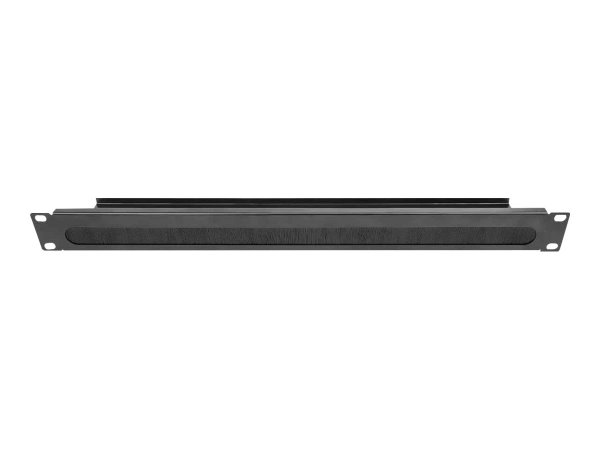 Intellinet Rack-Kabeleingangselement mit Kabeltrasse - Schwarz, RAL 9005 - 1U - 48.3 cm (19")