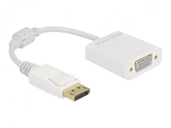 Delock Adapter DisplayPort 1.2 Stecker zu VGA Buchse weiß - Adattatore - Digitale/display/video