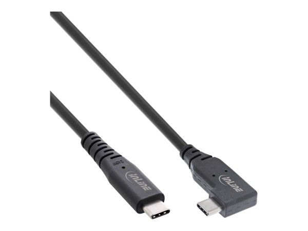 InLine Cavo USB4 - USB-C - angolato singolo - PD 240W - 8K60Hz - TPE - nero - 1,5m